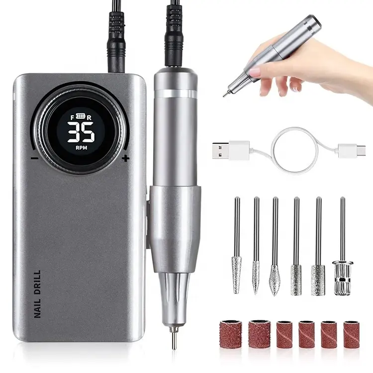 Portable electric nail drill machine 35000 rpm nail poliser machine