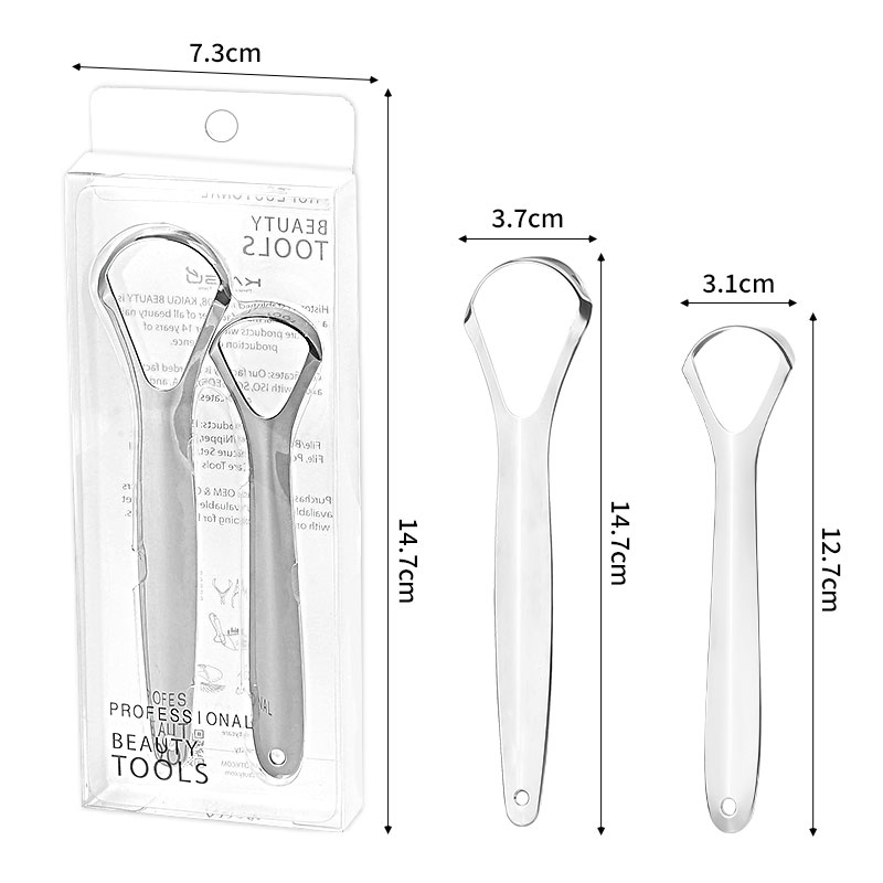 Premium 100% Stainless Steel Tongue Cleaner For Adult or Kids Oral Heath (2 Pack)
