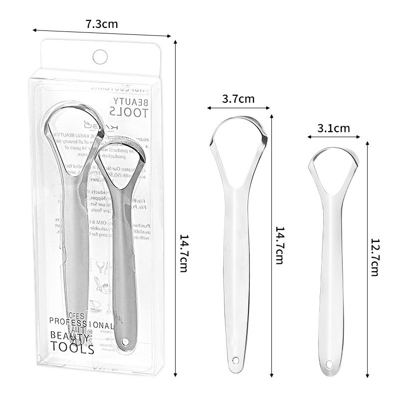 Premium 100% Stainless Steel Tongue Cleaner For Adult or Kids Oral Heath (2 Pack)