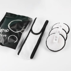Eco-friendly Reusable Facial Makeup Cleansing Pad Set (With Headband)