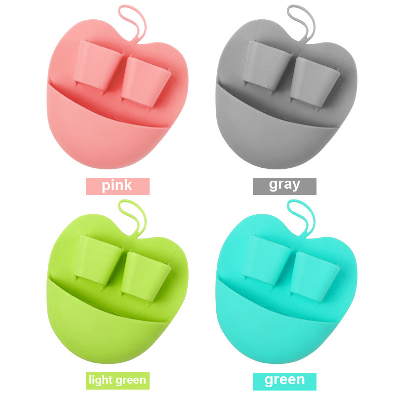 Customized Apple Shape Soft Handheld Silicone Facial Cleansing Brush