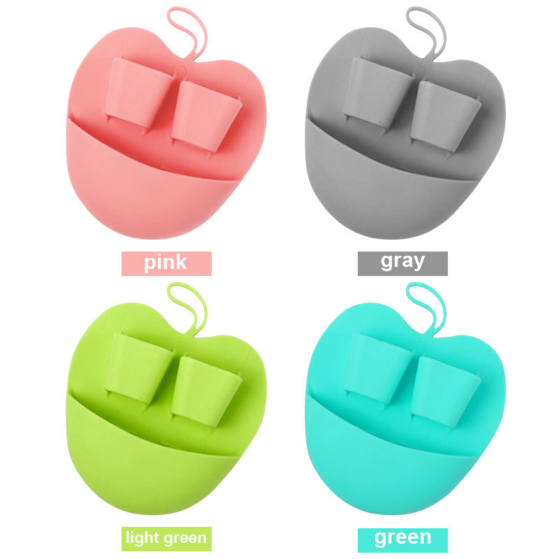 Customized Apple Shape Soft Handheld Silicone Facial Cleansing Brush