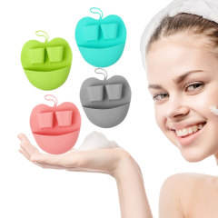 Customized Apple Shape Soft Handheld Silicone Facial Cleansing Brush