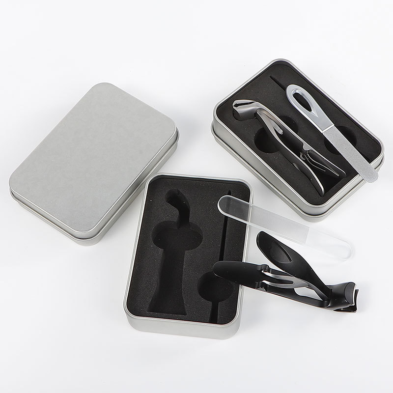 Professional Stainless Steel Manicure Cutter Nail Clipper Set (Glass/Metal File)
