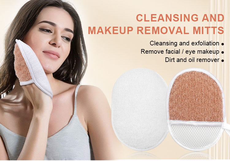 Reusable Makeup Remover Mitt Gloves Facial Cloth Pads