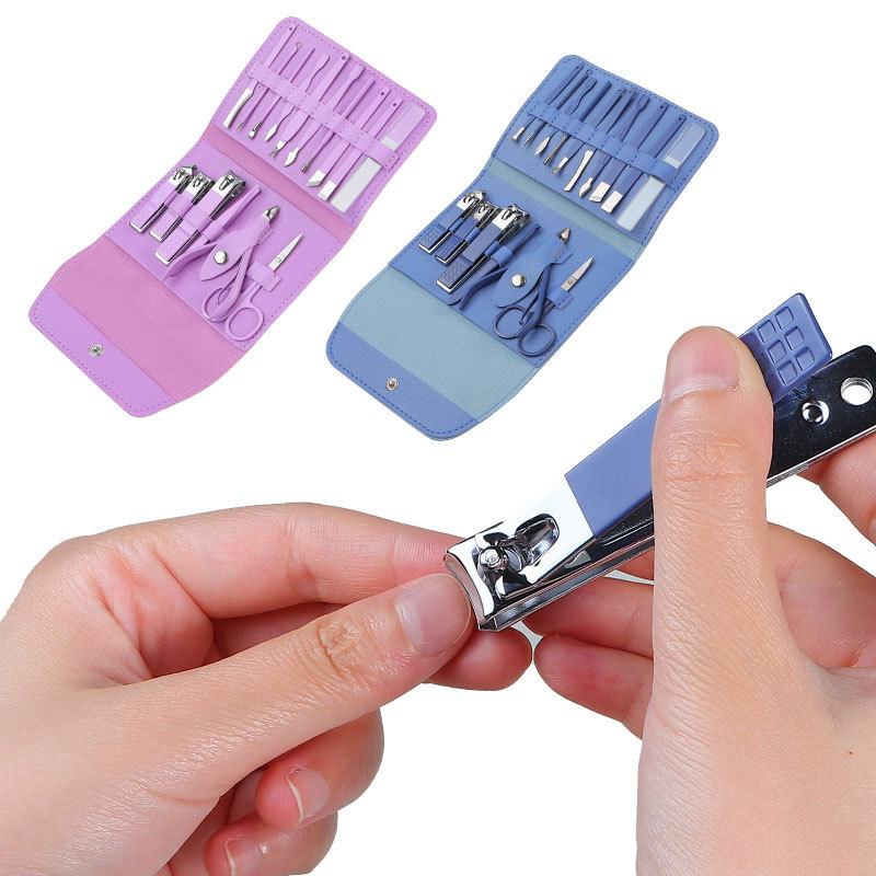 16 PCS Manicure Set Nail Grooming Kit With Travel Leather Case