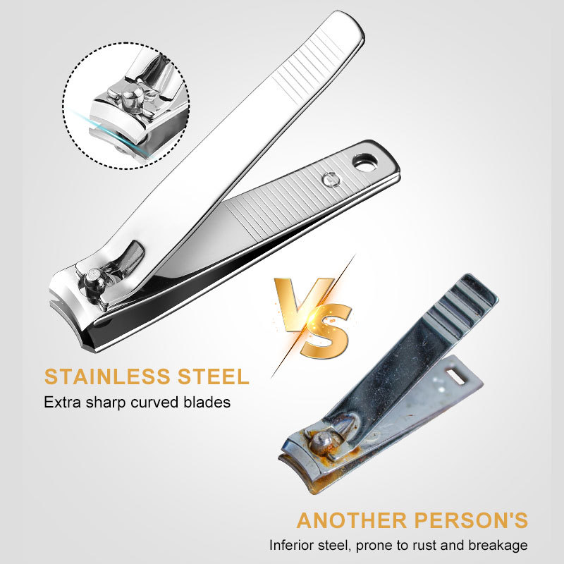 Professional Nail Clippers Set Stainless Steel Sharp Sturdy Fingernail and Toenail Cutter