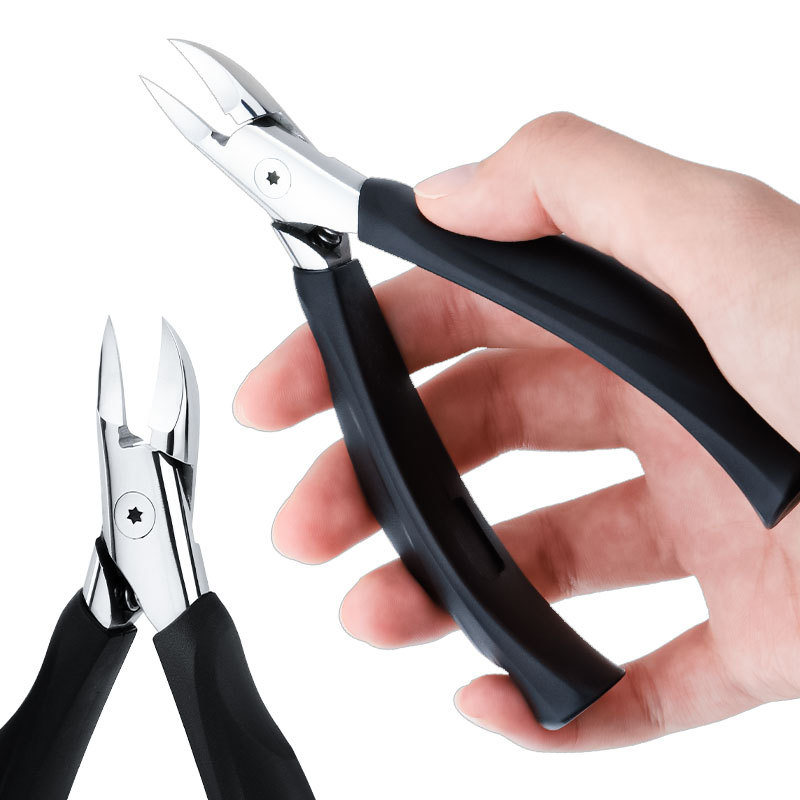 Ingrown Nail Nippers Unique Long Plastic Handle Curved Blade Tool Cuticle Cutter