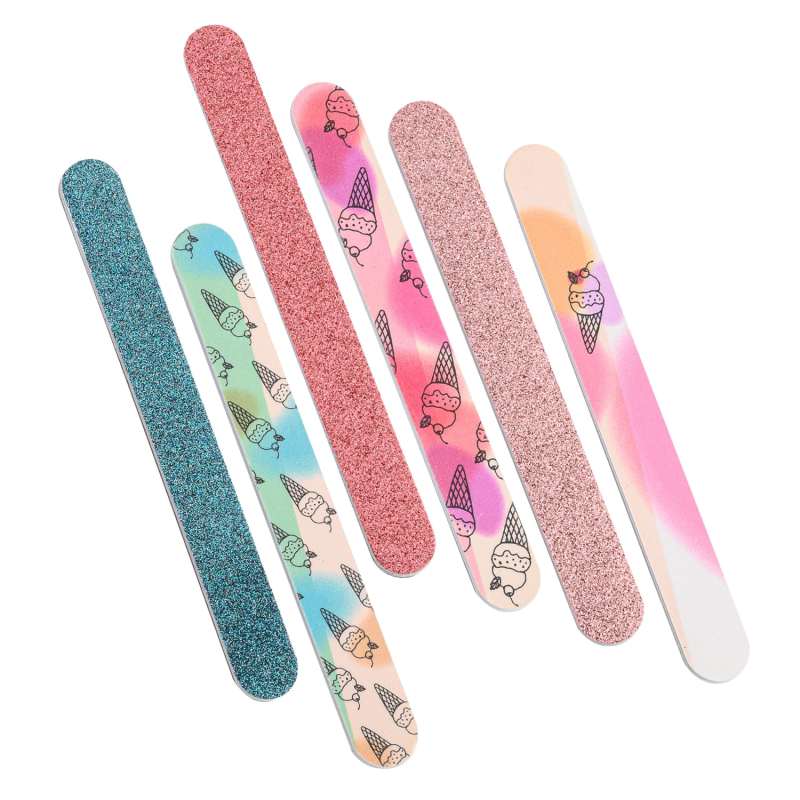Glitter + Emery Board Nail File Set Colorful Nail Boards Double Sided Emery Boards Fingernails Toenails Manicure Files Manicure Care Pedicure Tools for Women Girls