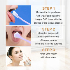 Tongue Cleaning Brush Soft Silicone Oral Health Care Tool Double Side Cleaning Massage Tongue Scraper