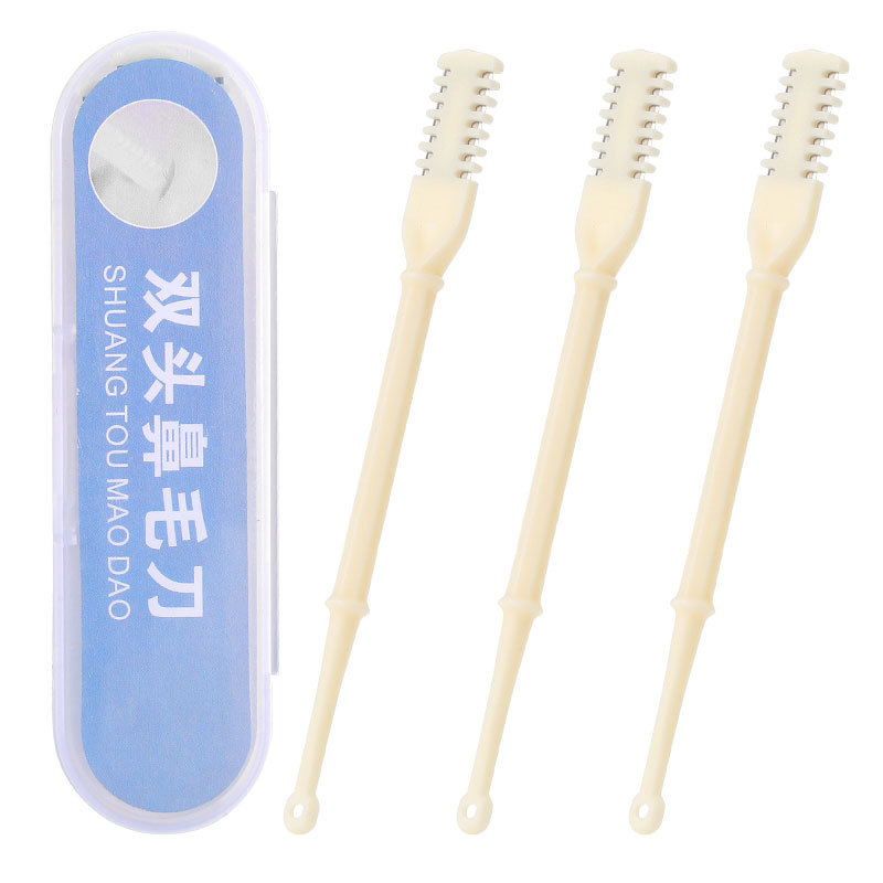 Double Sided Manual Nose Hair Trimmer 360 Degree Rotating Nostril Cleaning Tool (3PCS Set)