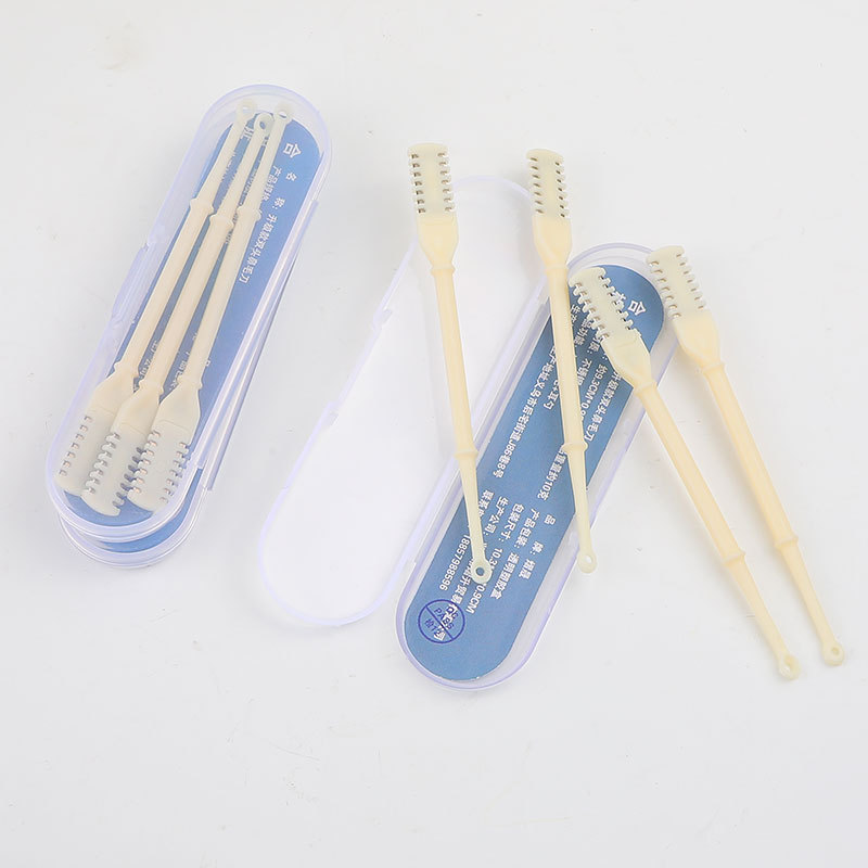 4PCS Upgraded 2-in-1 Manual Nose Hair Trimmer Portable Double Sided Tool Khaki