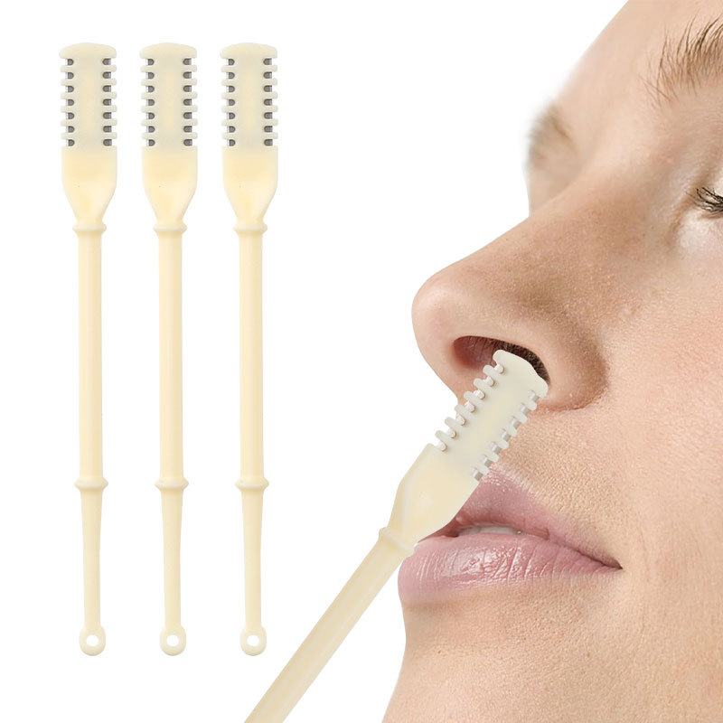 Double Sided Manual Nose Hair Trimmer 360 Degree Rotating Nostril Cleaning Tool (3PCS Set)