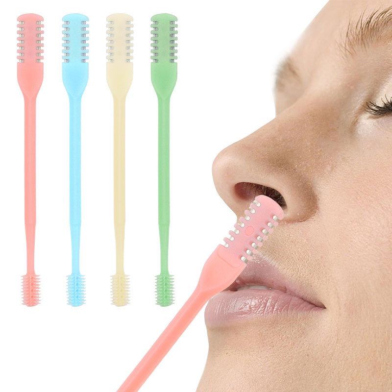 12pcs Portable Nasal Hair Removal Manual Nose Hair Trimmer Double Sided Grooming Tools