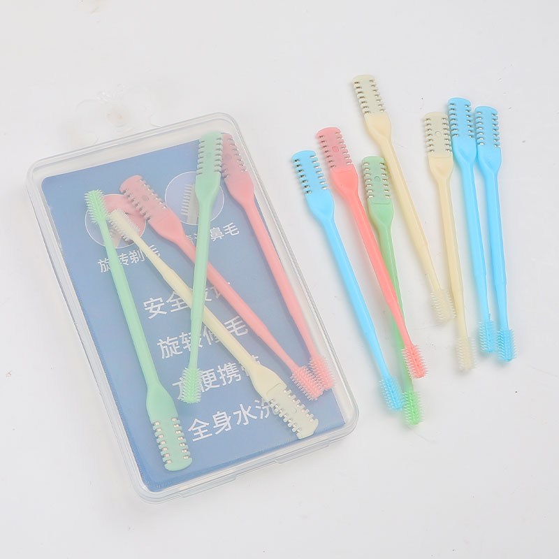 12pcs Portable Nasal Hair Removal Manual Nose Hair Trimmer Double Sided Grooming Tools