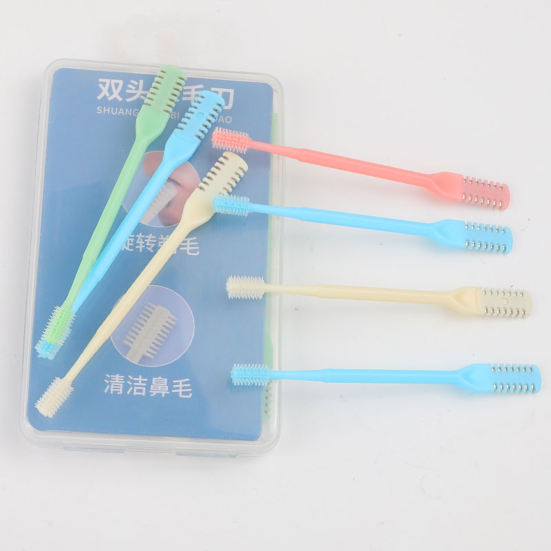 12pcs Portable Nasal Hair Removal Manual Nose Hair Trimmer Double Sided Grooming Tools