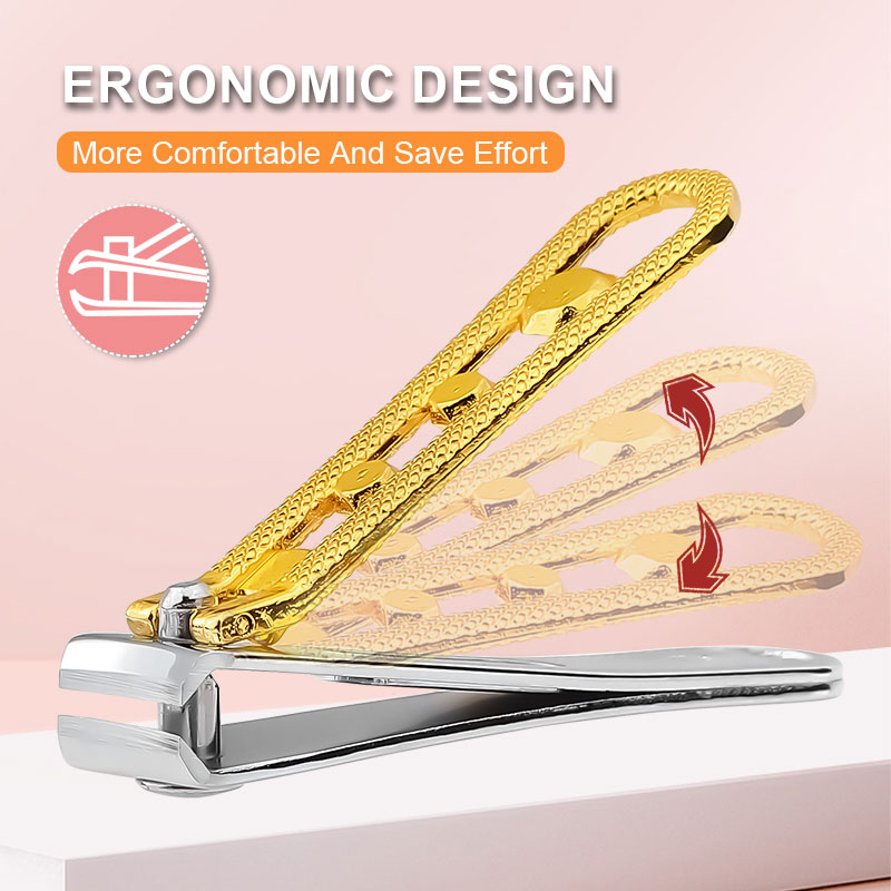 Deluxe Nail Clippers Matte Stainless Steel Sharp Curved Blades Nail Cutters with Filer