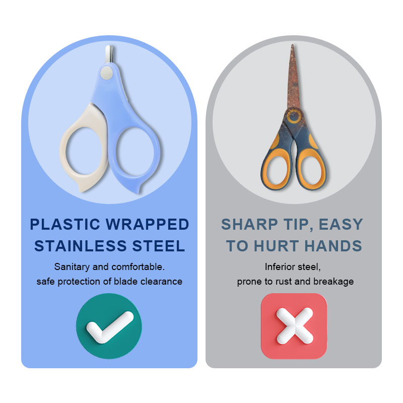 Wholesale Price Blunt Rounded Tip End Baby Nail Scissors Safety Manicure Finger Clipper for Infant Newborns