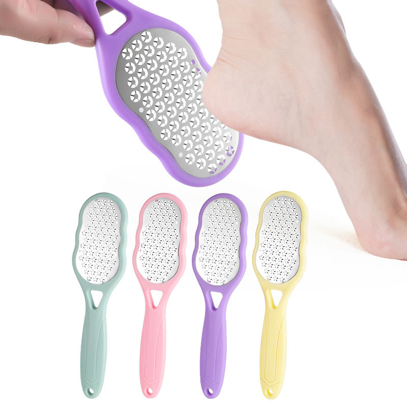 Professional Pedicure Feet Care Tools Callus Remover Plastic Handle Stainless Steel Scrubber Dead Skin Foot File