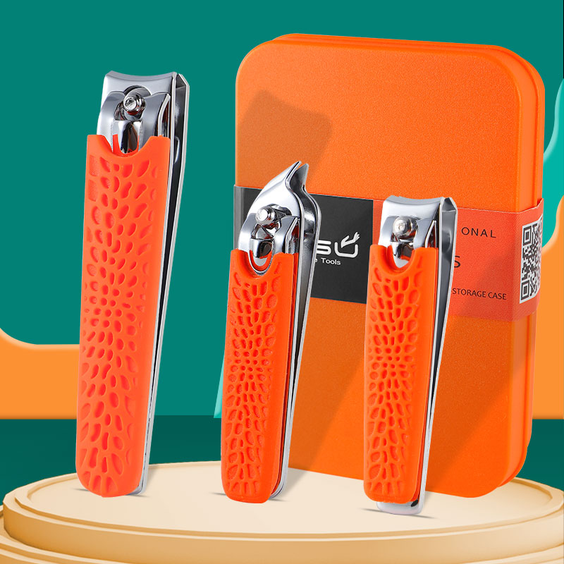 Luxury Multifunctional Stainless Steel Nail Clippers Set 3PCS Packing Box