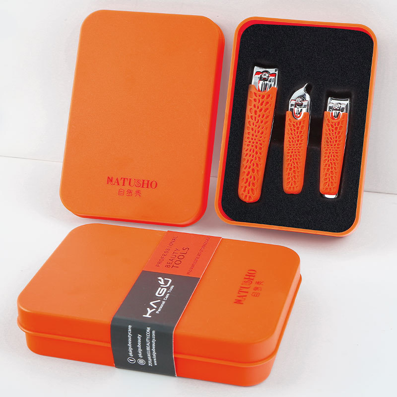 Luxury Multifunctional Stainless Steel Nail Clippers Set 3PCS Packing Box