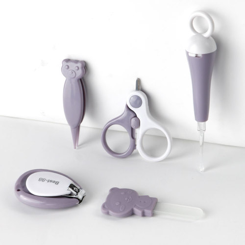 Mini Finger Toe Clipper Scissor Cutter Cute Baby Nail Care Safety Manicure Set (Purple)