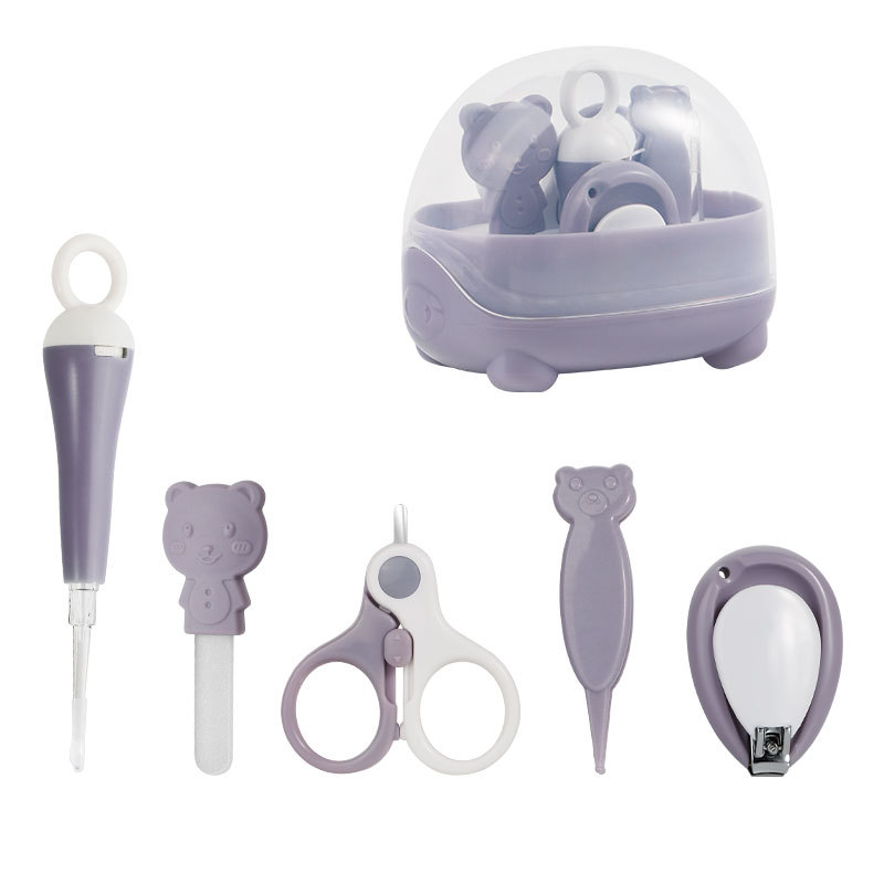 Mini Finger Toe Clipper Scissor Cutter Cute Baby Nail Care Safety Manicure Set (Purple)