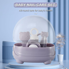 Mini Finger Toe Clipper Scissor Cutter Cute Baby Nail Care Safety Manicure Set (Purple)