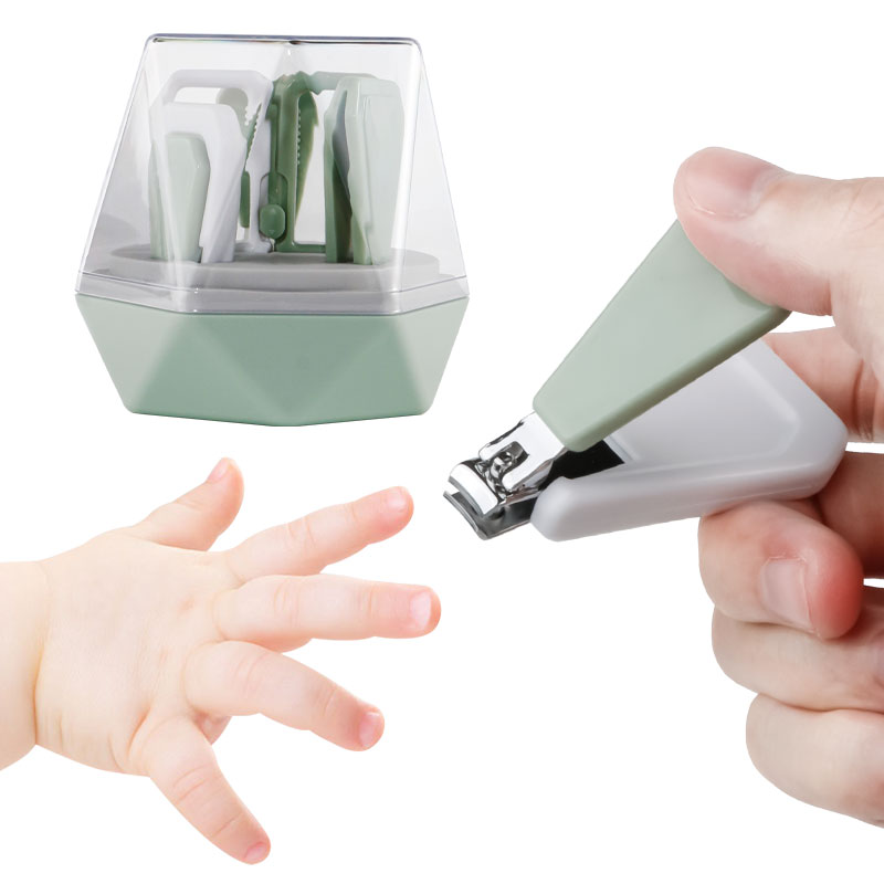 4 PCS Baby Manicure Set and Pedicure Set Baby Nail Clipper Scissor Baby Nail File for Newborn (Green)