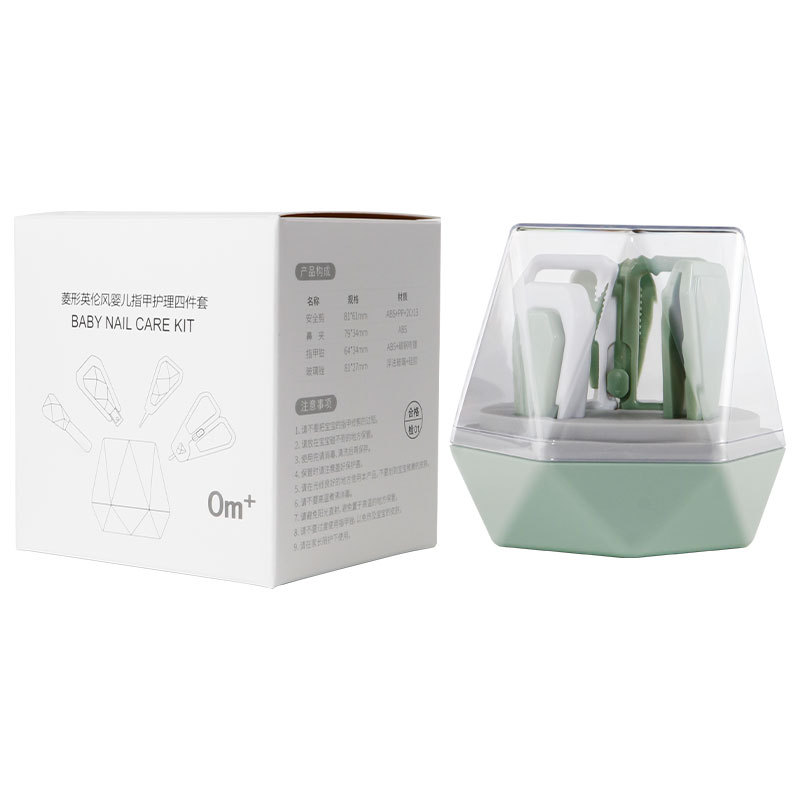 4 PCS Baby Manicure Set and Pedicure Set Baby Nail Clipper Scissor Baby Nail File for Newborn (Green)