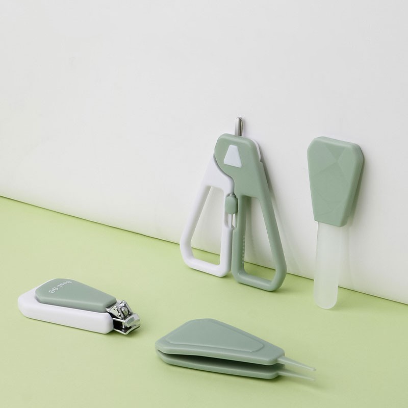 4 PCS Baby Manicure Set and Pedicure Set Baby Nail Clipper Scissor Baby Nail File for Newborn (Green)