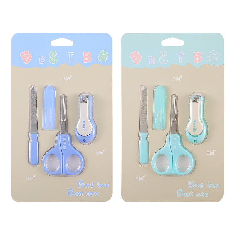 3 PCS Baby Manicure Nail Care Nail Clipper Set (Blue&Green)