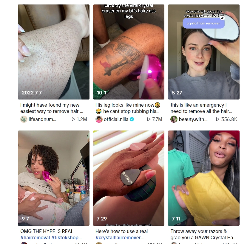 crystal hair eraser on Tik Tok