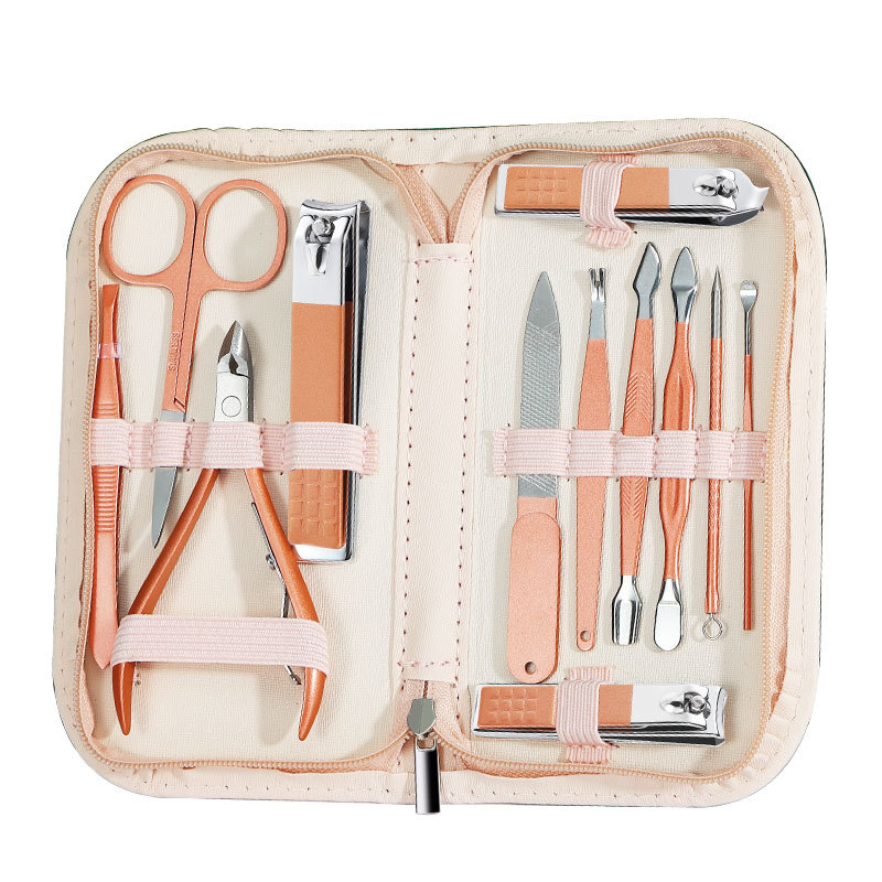 12 Pieces Manicure Kit Nail Care Tools with Luxurious Travel Case