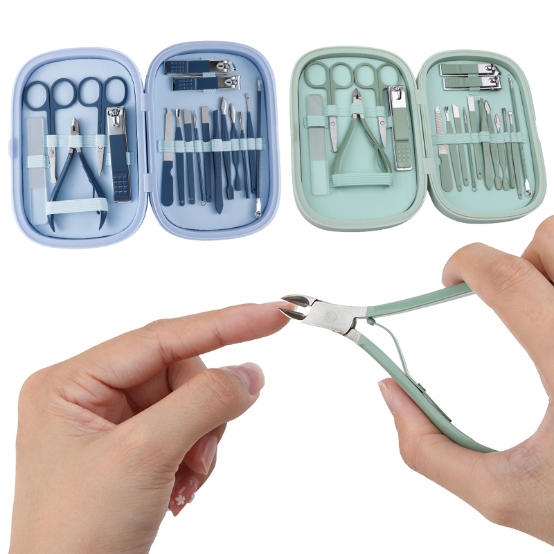 18 IN 1 Manicure Pedicure Set Stainless Steel Nail Care Tools Grooming Kit