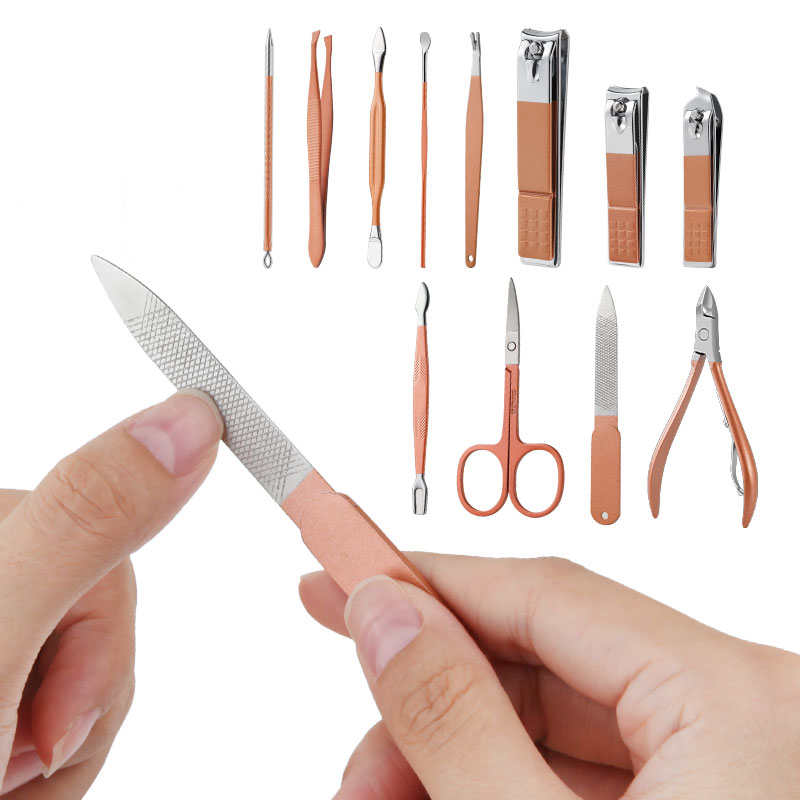 12 Pieces Manicure Kit Nail Care Tools with Luxurious Travel Case