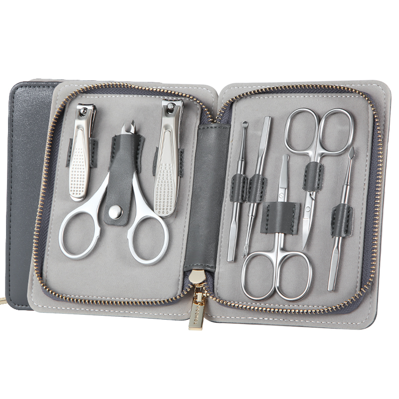 Manicure Set 8 In 1 Full Function Kit Professional Stainless Steel Pedicure Sets With PU Leather Portable Case