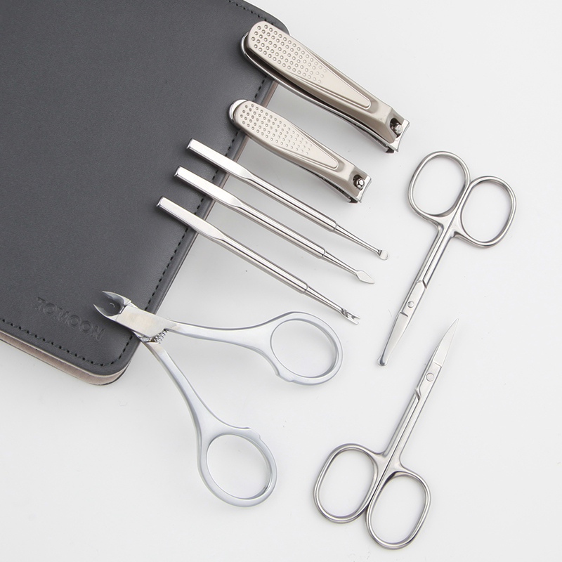 Manicure Set 8 In 1 Full Function Kit Professional Stainless Steel Pedicure Sets With PU Leather Portable Case
