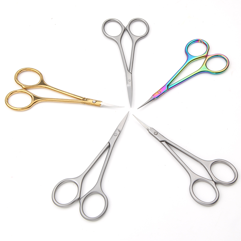 Stainless Steel Facial Scissors Russian-Style Pre-Treatment Manicure Tools Trim Dead Skin Pointed Beauty Scissors