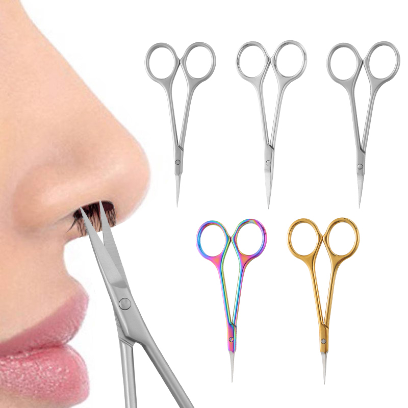 Stainless Steel Facial Scissors Russian-Style Pre-Treatment Manicure Tools Trim Dead Skin Pointed Beauty Scissors