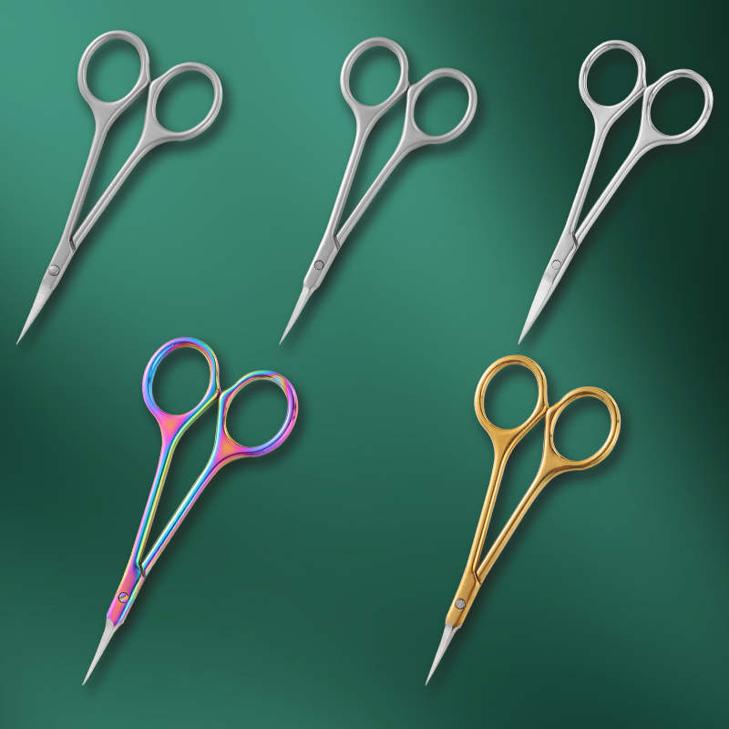 Stainless Steel Facial Scissors Russian-Style Pre-Treatment Manicure Tools Trim Dead Skin Pointed Beauty Scissors