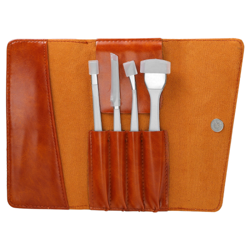 Pedicure Knife Set For Feet 4PCS Ingrown Toenail Blade Tool With Storage Leather Case