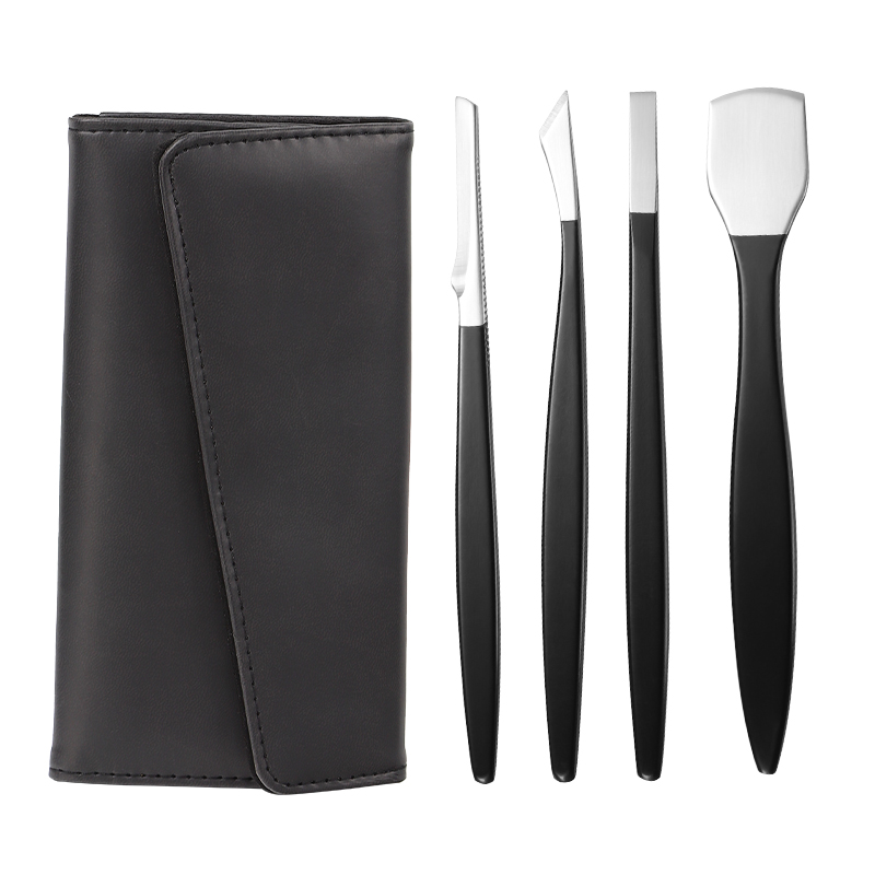 Pedicure Knife Set For Feet 4PCS Ingrown Toenail Blade Tool With Storage Leather Case
