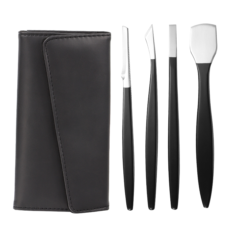 Pedicure Knife Set For Feet 4PCS Ingrown Toenail Blade Tool With Storage Leather Case