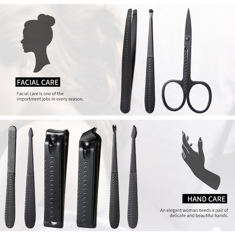 9 PCS Premium Nail Clipper Set Nail Care Tools with Luxurious Portable Travel Case