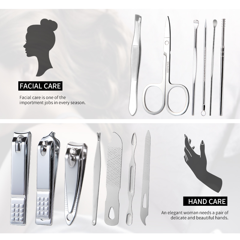19 Pcs Manicure Set Nail Clippers Pedicure Kit Stainless Steel Professional Grooming Kit Nail Tools