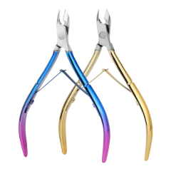 Rainbow Color Premium Stainless Steel Cuticle Nippers Trimmer for Manicure & Pedicure