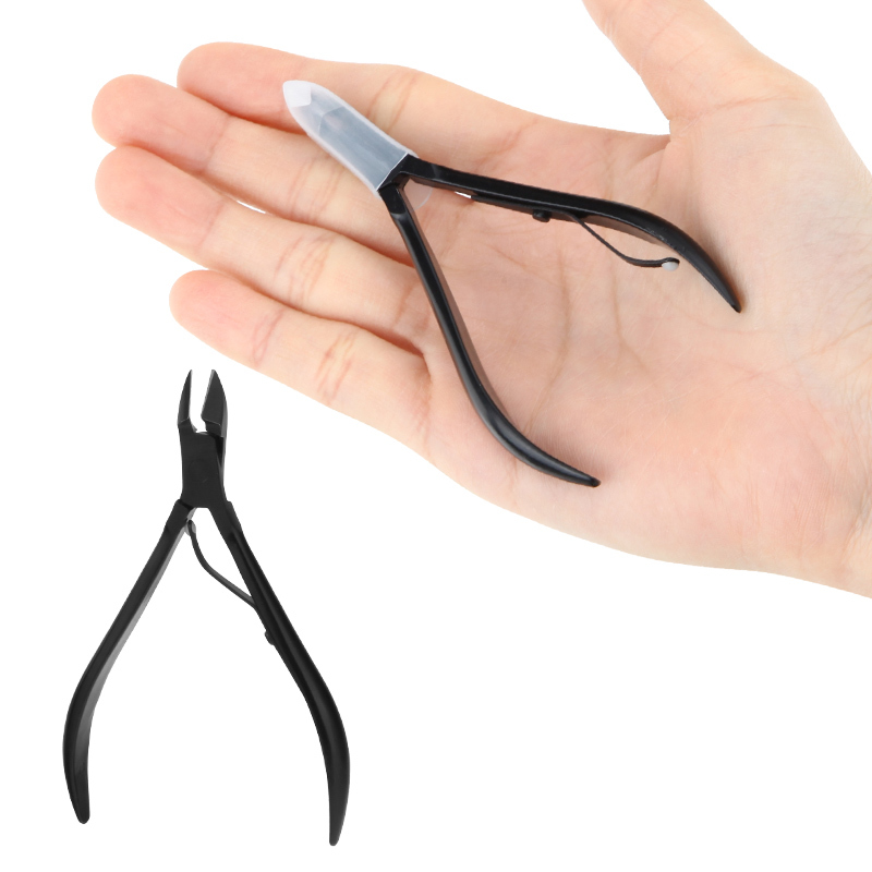 2 PCS Professional Nail Cuticle Trimmer Remover Durable Pedicure Manicure Black+Sliver