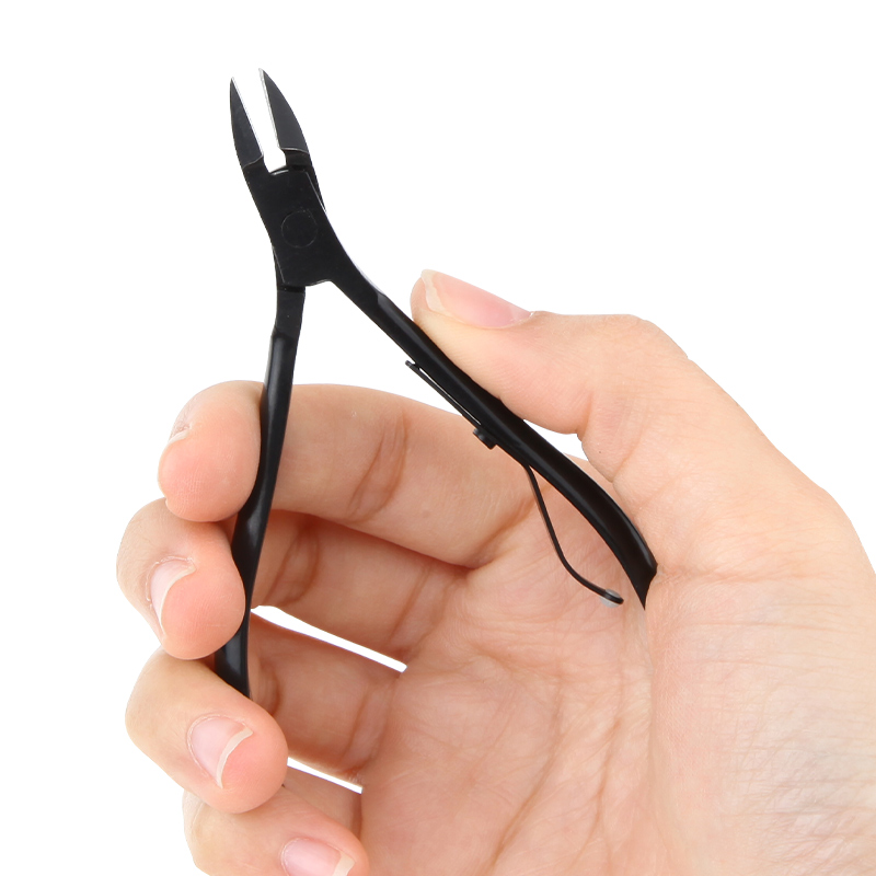 2 PCS Professional Nail Cuticle Trimmer Remover Durable Pedicure Manicure Black+Sliver