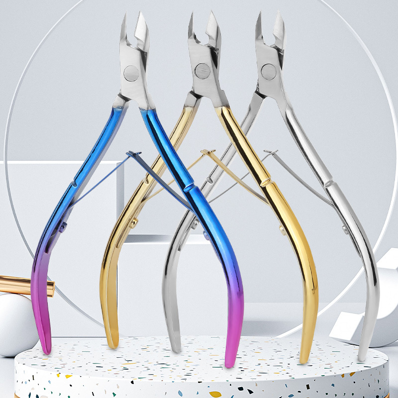 Rainbow Color Premium Stainless Steel Cuticle Nippers Trimmer for Manicure & Pedicure